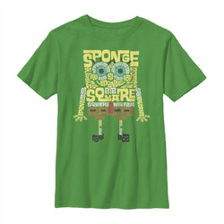 SpongeBob Type Green Kids Short Sleeve T-Shirt - SpongeBob SquarePants Official Shop