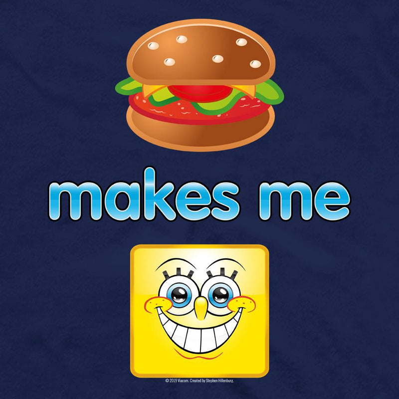 SpongeBob SquarePants Emoji Burger Smile Men's Short Sleeve T-Shirt