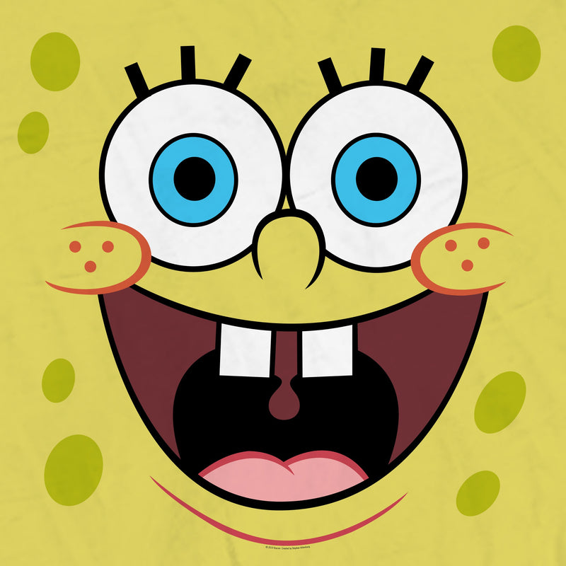 SpongeBob SquarePants Yellow Big Face Sherpa Blanket - SpongeBob SquarePants Official Shop